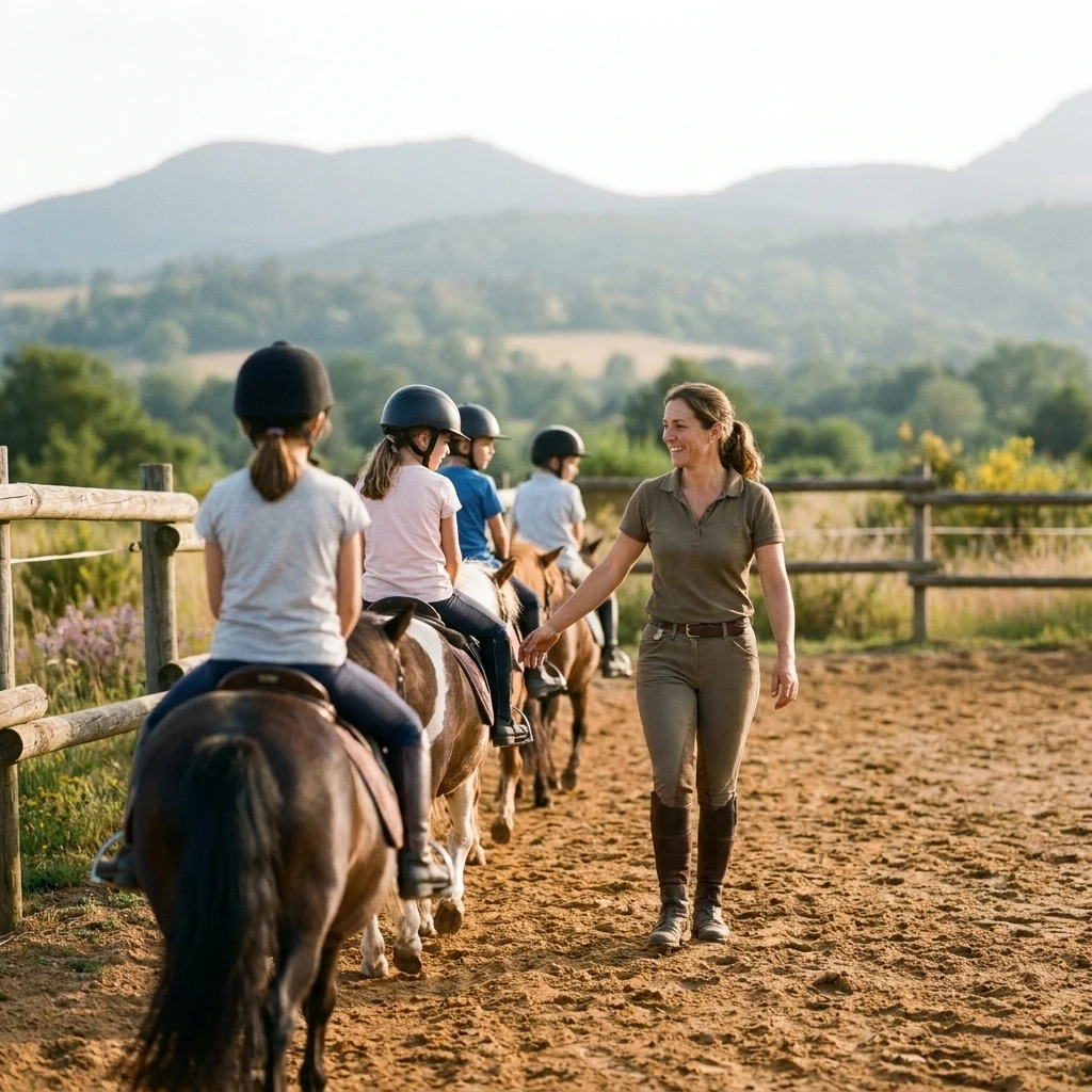 Cours de poney à Coulandon, Allier